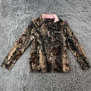 Realtree Pullover Womens Small QuarterZip Soft Spellout Nature Long Sleeve
